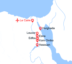 itinéraire croisière Nil : Horus (Caire + croisière + 4 nuits Hurghada )  