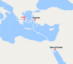 itinéraire croisière Méditerranée Occidentale : Îles Grecques, Grèce, Turquie, Égypte 