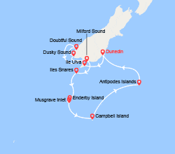 itin&eacute;raire croisi&egrave;re Nouvelle Zélande : Iles Subantarctiques de Nouvelle-Zélande 