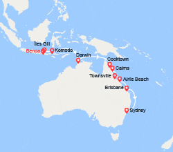 itinéraire croisière Pacifique : Indonésie, Australie 