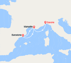 itin&eacute;raire croisi&egrave;re Méditerranée Occidentale : Italie, France, Espagne 