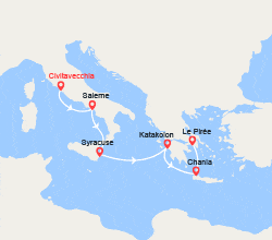 itin&eacute;raire croisi&egrave;re Méditerranée Orientale : Italie, Grèce 