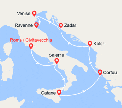 itin&eacute;raire croisi&egrave;re Croatie/Adriatique : Italie, Grèce, Monténégro, Croatie 