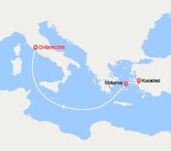 itinéraire croisière Méditerranée Orientale : Italie, Grèce, Turquie 