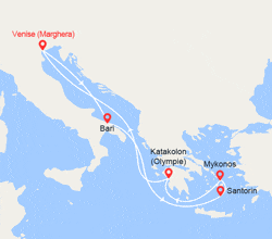 itin&eacute;raire croisi&egrave;re Méditerranée Orientale : Italie, Iles grecques 