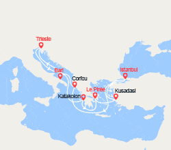 itin&eacute;raire croisi&egrave;re Méditerranée Orientale : Italie, îles Grecques, Turquie 