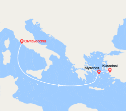 itinéraire croisière Méditerranée Orientale : Italie, îles Grecques, Turquie 
