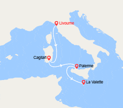 itinéraire croisière Méditerranée Occidentale : Italie, Malte 