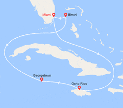 itinéraire croisière Caraïbes et Antilles : Jamaïque, Iles Caïman, Bahamas 