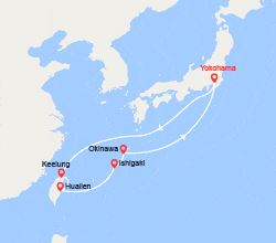 itin&eacute;raire croisi&egrave;re Asie : Japon & Taiwan: Keelung,Miyakojima, Okinawa 