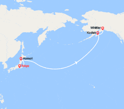 itin&eacute;raire croisi&egrave;re Amérique du Nord : Japon, États-Unis 