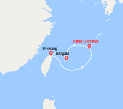 itinéraire croisière Asie : Japon, Taïwan : Ishigaki, Keelung, Naha