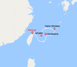 itinéraire croisière Asie : Japon, Taïwan : Miyako, Naha, Ishigaki
