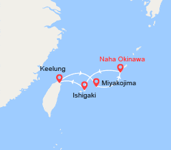 itinéraire croisière Asie : Japon, Taïwan : Naha, Ishigaki, Keelung, Miyako