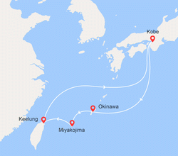 itinéraire croisière Asie : Japon et Taïwan : Kobe, Okinawa, Miyakojima, Keelung 