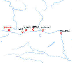 itinéraire croisière Danube : L'éclat de Noël :  Passau, Vienne,  Budapest, Melk  