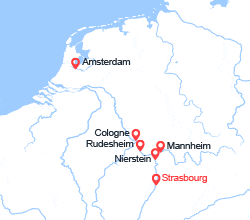 itinéraire croisière Rhin et ses affluents : La vallée du Rhin romantique et la Hollande (HSA_PP) 