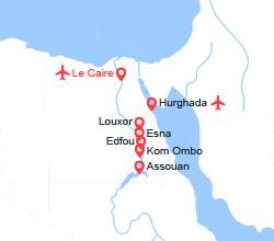 itinéraire croisière Nil : Le Caire et extension Framissima Continental Hurghada 