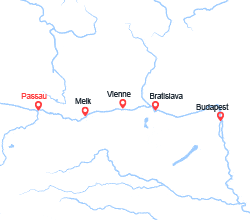 itinéraire croisière Danube : Le Danube: de Passau à Bratislava 