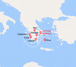 itinéraire croisière Méditerranée : Le Grèce antique autour de la Péloponnèse 