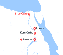 itin&eacute;raire croisi&egrave;re Nil : Le Nil mythique en Dahabieh : Le Caire, Louxor, Assouan 