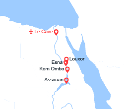 itinéraire croisière Nil : Le Nil mythique en Dahabieh, Le Caire, Assouan, Louxor 