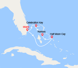 itinéraire croisière Caraïbes et Antilles : Les Bahamas : Half Moon Cay, Nassau, Celebration Key 