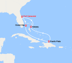 itin&eacute;raire croisi&egrave;re Caraïbes et Antilles : Les Caraïbes : Ocean Cay, Puerto Plata, Nassau 