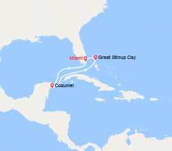 itin&eacute;raire croisi&egrave;re Caraïbes et Antilles : Les Caraïbes: Miami, Bahamas, Cozumel 