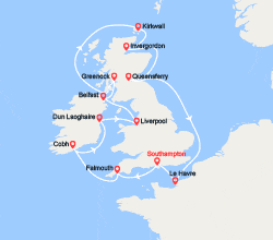 itinéraire croisière Iles Britanniques : Lieux mythiques et paysages enchanteurs des Iles Britanniques (G) 