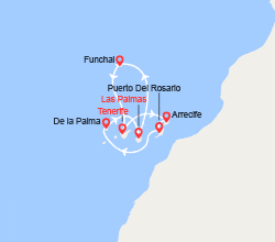 itinéraire croisière Méditerranée Occidentale : Madère, Canaries 