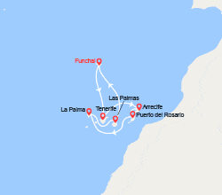 itinéraire croisière Méditerranée Occidentale : Madère, Canaries 