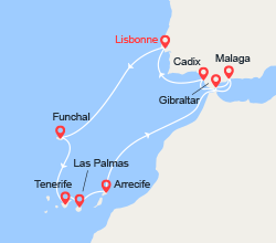 itinéraire croisière Canaries Madère - Canaries Madère : Madère, Iles Canaries, Gibraltar, Espagne 