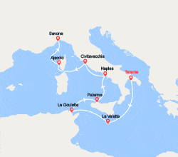 itinéraire croisière Méditerranée Occidentale : Malte, Italie, Corse 