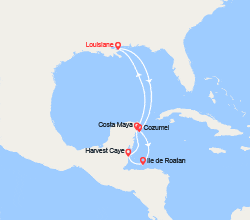 itinéraire croisière Caraïbes et Antilles : Mexique, Honduras, Belize 