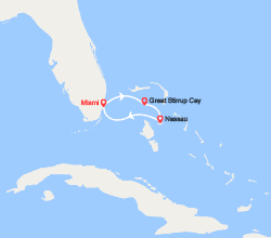 itin&eacute;raire croisi&egrave;re Caraïbes et Antilles : Miami, Great Stirrup Cay, Bahamas, Nassau 