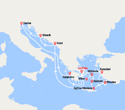 itinéraire croisière Méditerranée Orientale : Paradisiaque Adriatique et Idyllique Mer Egée 