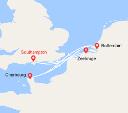 itin&eacute;raire croisi&egrave;re Europe du Nord : Pays Bas, France, Belgique 