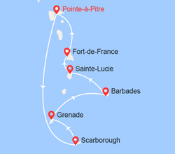 itinéraire croisière Caraïbes et Antilles : Perles des Antilles 
