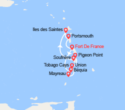 itinéraire croisière Caraïbes et Antilles : Perles des Antilles 