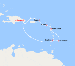 itinéraire croisière Caraïbes et Antilles : Rép. Dominicaine, Antilles, îles Vierges 