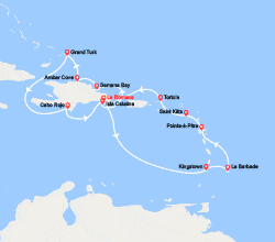 itinéraire croisière Caraïbes et Antilles : Rép. Dominicaine, Antilles, îles Vierges,  îles Turks et Caïques 