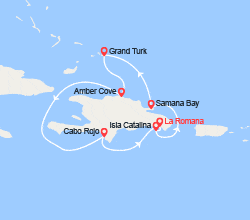 itinéraire croisière Caraïbes et Antilles : Rép.Dominicaine,  Îles Turks et Caïques  