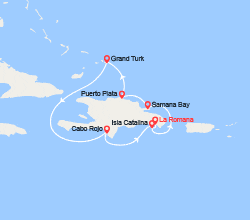 itinéraire croisière Caraïbes et Antilles : Rép.Dominicaine,  Îles Turks et Caïques  