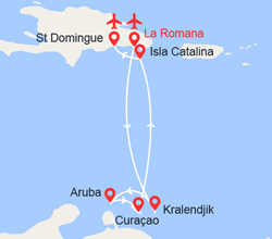 itinéraire croisière Caraïbes et Antilles : République Dominicaine, Aruba et Curaçao 