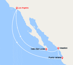 itinéraire croisière Amérique du Nord : Riviera Mexicaine : Puerto Vallarta, Mazatlan, Cabon San Lucas 