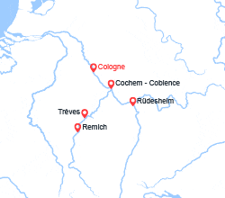 itinéraire croisière Rhin et ses affluents : Route des vins sur la Moselle et le Rhin