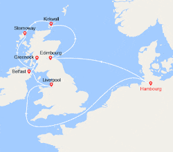 itin&eacute;raire croisi&egrave;re Iles Britanniques : Royaume-Uni, Écosse, Irlande du Nord 