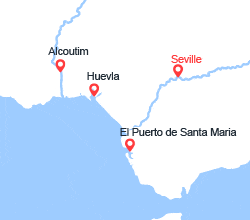 itin&eacute;raire croisi&egrave;re Guadalquivir : Séville, berceau de l'Andalousie, Huelva, sur les pas de Christophe Colomb et le charme typique de Cadix (SXH_PP) 