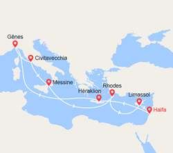 itinéraire croisière Méditerranée : Sicile, Iles grecques, Chypre, Israel 